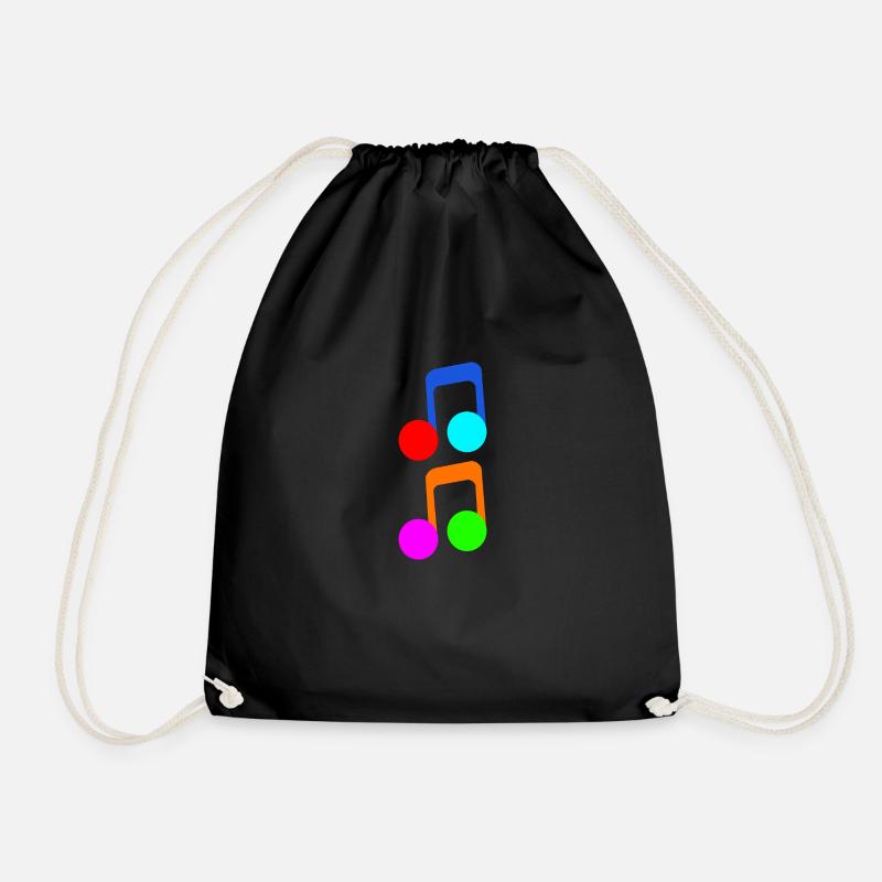 Colorful musical notes musical notes music - Drawstring Bag - black