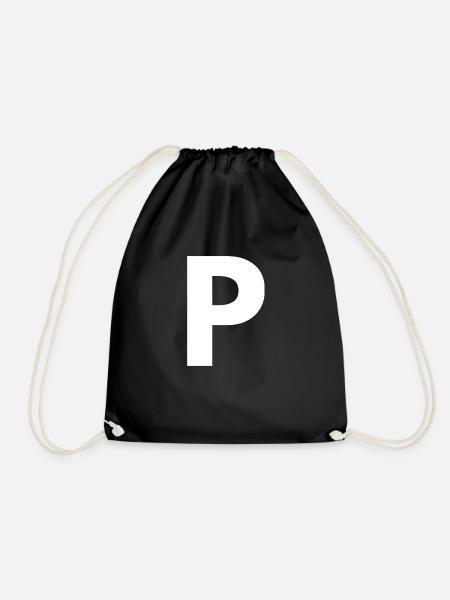 P - Drawstring Bag - black