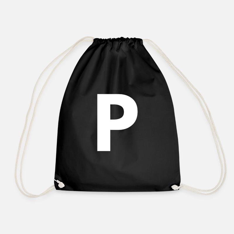 P - Drawstring Bag - black