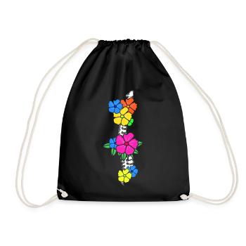 Physiotherapist Flowers Bones - Drawstring Bag - black - Front