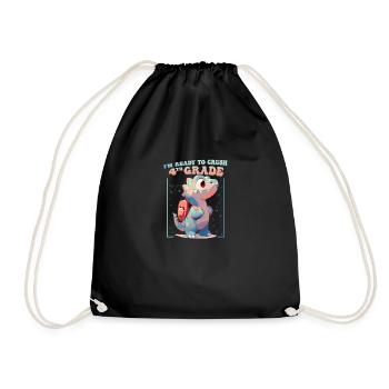 Rawr T Rex Dinosaur Kids - I'm Ready To Crush 4th - Drawstring Bag - black - Front