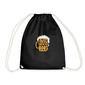 Im just Here For The Boos Ghost Funny Men Women - Drawstring Bag - black - Front