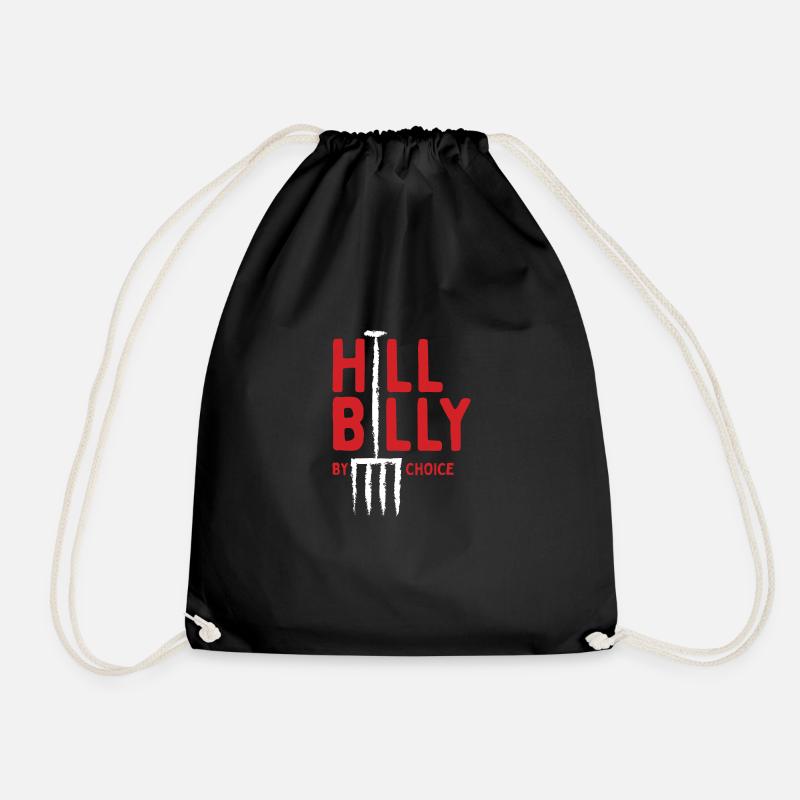 Hillbilly By Choice - Drawstring Bag - black