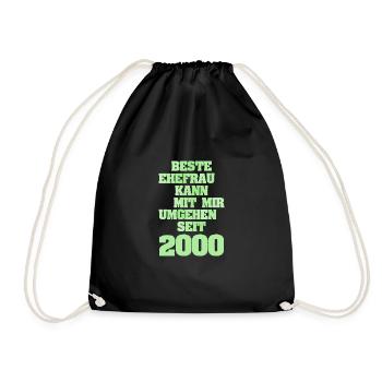 2000 - Drawstring Bag - black - Front