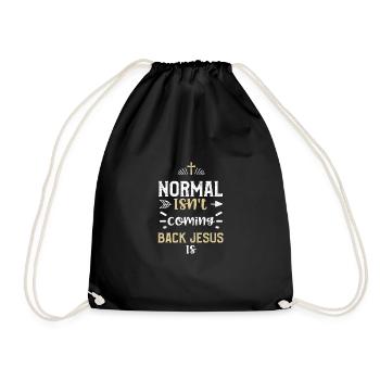 Normal Isn't Coming Back Jesus Is - Drawstring Bag - black - Front
