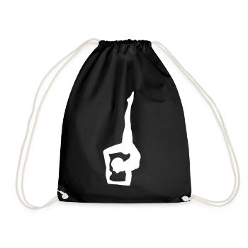 Silhouette de yoga blanche en pose articulée - Sac de sport léger - noir - Devant