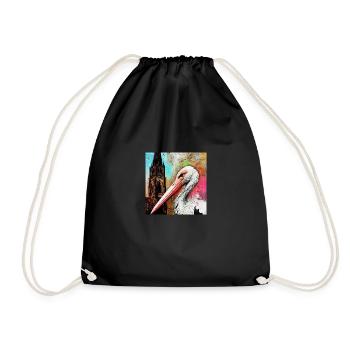 Stork Cathedral Strasbourg - Drawstring Bag - black - Front