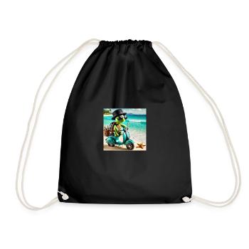 Beach villain - Drawstring Bag - black - Front