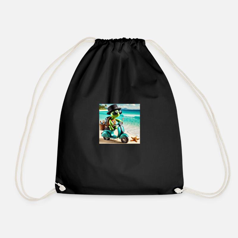 Beach villain - Drawstring Bag - black
