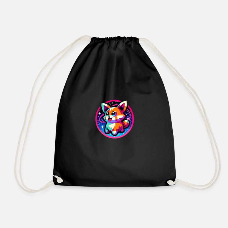 Corgi Explorer - Drawstring Bag - black