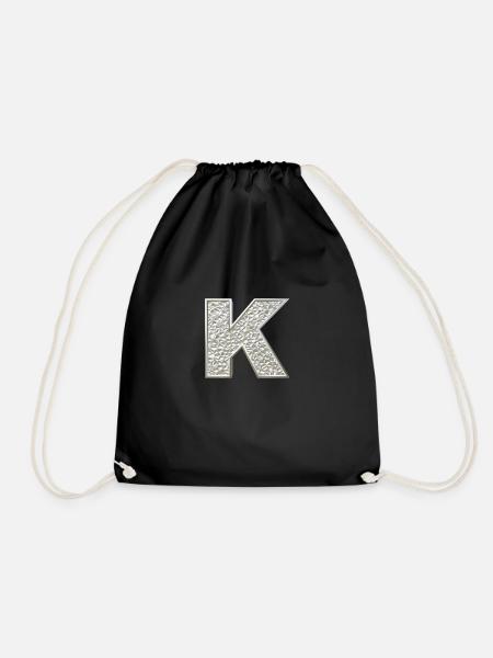 K, lettre, lettre K, initiale, initiale K, monogramme, - Sac de sport léger - noir