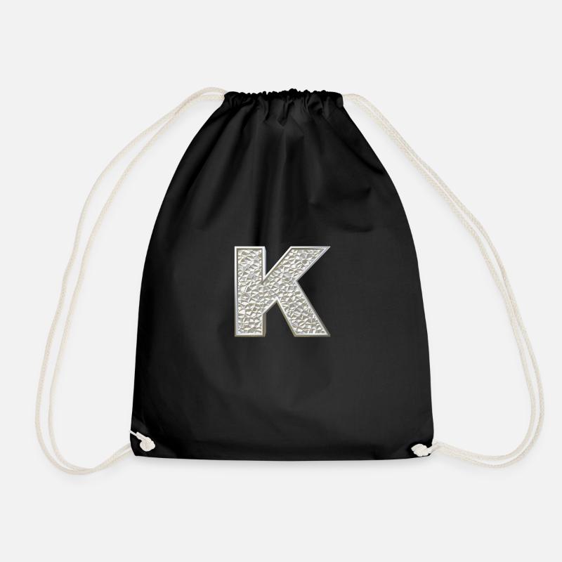 K, lettre, lettre K, initiale, initiale K, monogramme, - Sac de sport léger - noir
