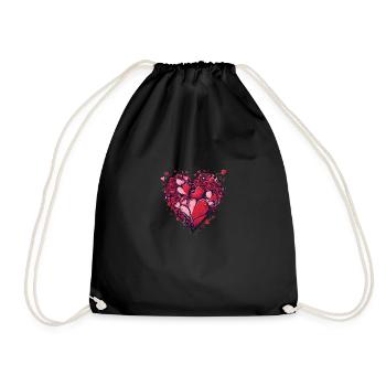 Radiant rouge amour coeurs Saint-Valentin anniversaire - Sac de sport léger - noir - Devant