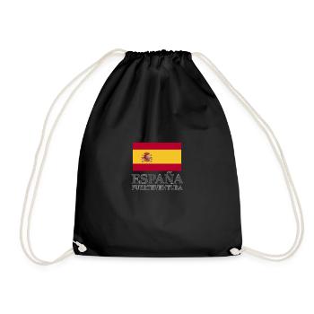 Spanien Fuerteventura Flagge Reise Europa Urlaub - Turnbeutel - Schwarz - Vorne
