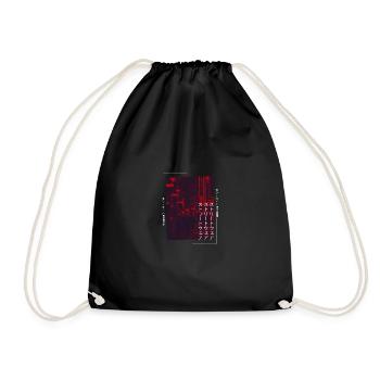 Japanese Streetwear Aesthetic - Drawstring Bag - black - Front