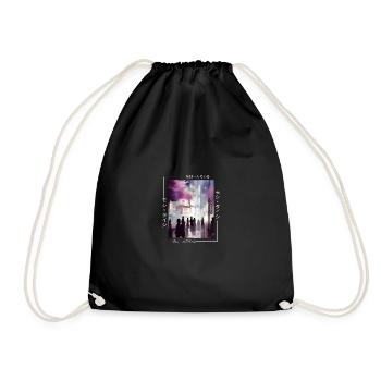 Japanese Streetwear Aesthetic - Drawstring Bag - black - Front