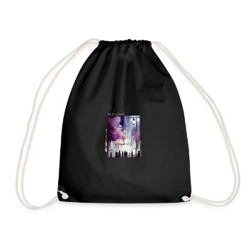 Japanese Streetwear Aesthetic - Drawstring Bag - black - Front