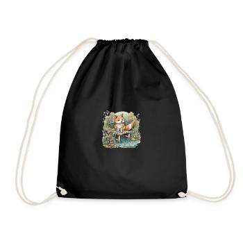Chien japonais Shiba Inu à l'étang - Sac de sport léger - noir - Devant