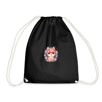 Chienne japonaise Shiba Inu, fille dans une - Sac de sport léger - noir - Devant