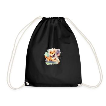 Ballon de sport japonais Shiba Inu pour chien - Sac de sport léger - noir - Devant