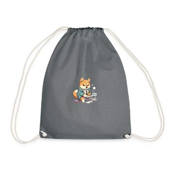 japanisch Hund Shiba Inu Arzt Wissenschaftler - Turnbeutel - Grau - Vorne