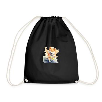 Balle de tennis Shiba Inu pour chien japonais - Sac de sport léger - noir - Devant