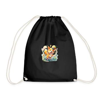 Japanese dog Shiba Inu Ball Sport - Drawstring Bag - black - Front