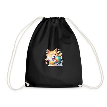 Japanese dog Shiba Inu Ball Sport - Drawstring Bag - black - Front