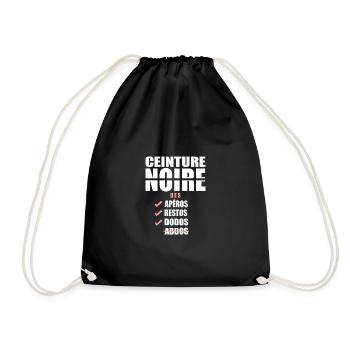 Humour ceinture noire apéros apero - Sac de sport léger - noir - Devant