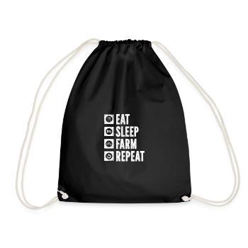 Eat Sleep Farm Replay 1 - (2) - Drawstring Bag - black - Front