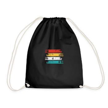 Retro Rectangle Gym - - Drawstring Bag - black - Front