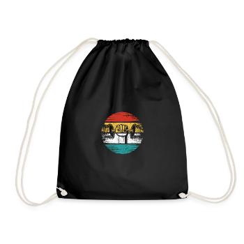 Retro Gym - - Drawstring Bag - black - Front