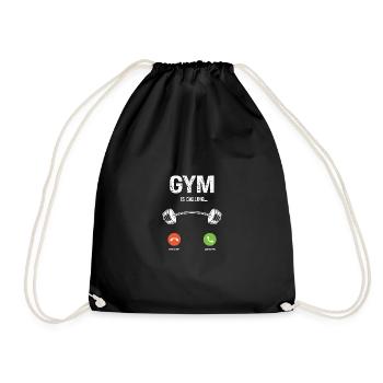 The gym is calling - - Drawstring Bag - black - Front