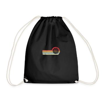 Lignes rétro - Cercle - Jeu de fléchettes - - Sac de sport léger - noir - Devant