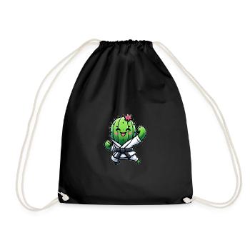 Cactus biscuit dessin animé bonbon collation - Sac de sport léger - noir - Devant