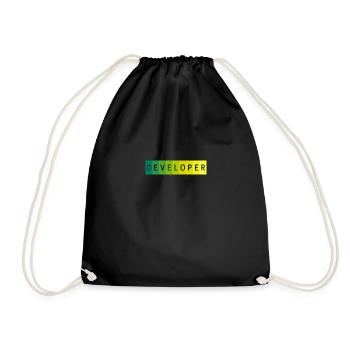 Developer - inscription - Drawstring Bag - black - Front