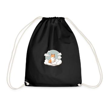 Japanese dog Shiba Inu angel sky reminder - Drawstring Bag - black - Front
