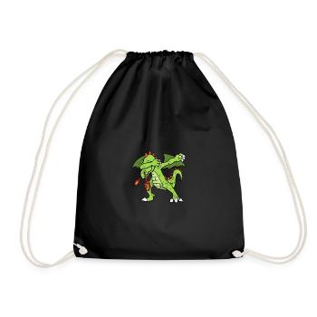 Retro Vintage Grunge Style Dabbing Dab Drache - Turnbeutel - Schwarz - Vorne