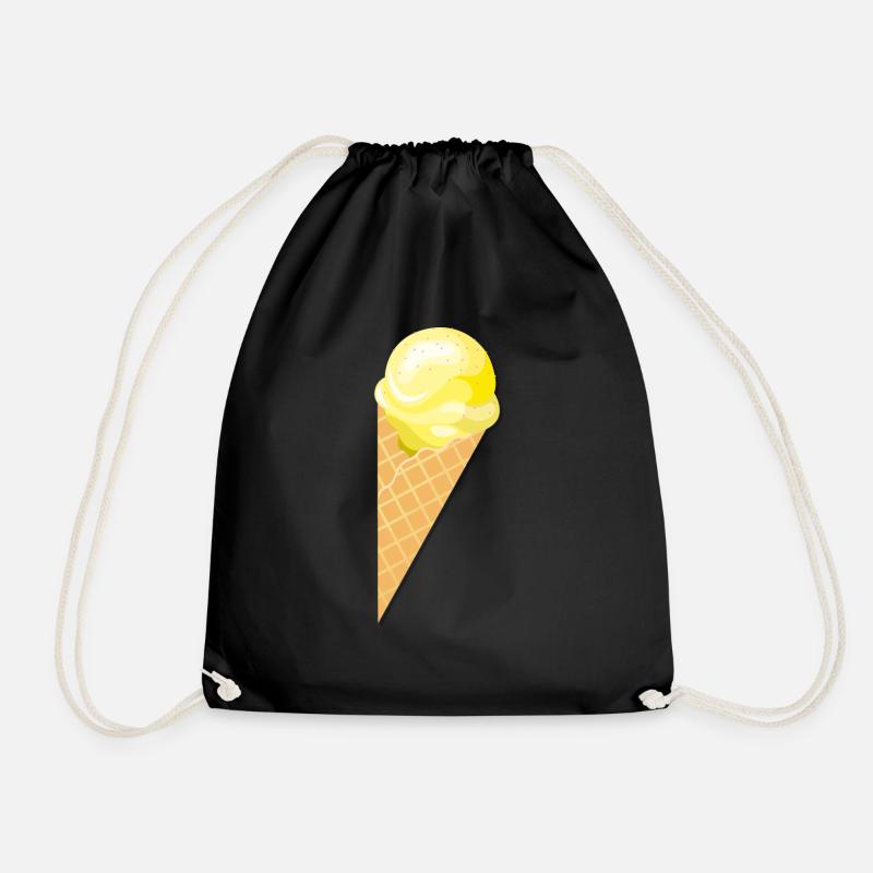 Kugel Vanille Eis Geschenk Idee - Turnbeutel - Schwarz