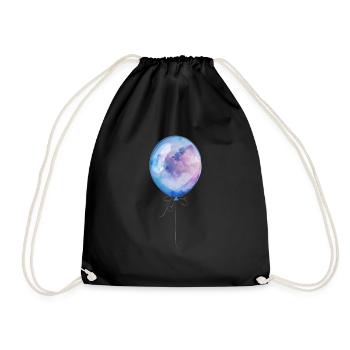 Balloon blue clouds - Drawstring Bag - black - Front