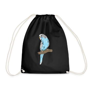 Budgerigar Perruche Oiseau Cadeau pour animaux de compagnie - Sac de sport léger - noir - Devant