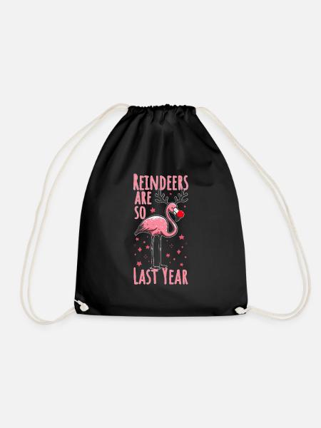 Flamingo Weihnachten Fun Spruch - Turnbeutel - Schwarz