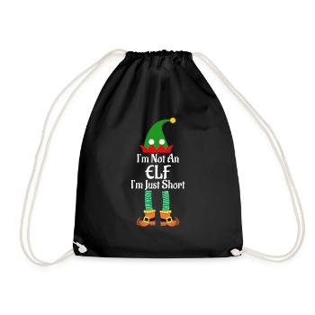 I'm Not An Elf I'm Just Short Funny Christmas - Drawstring Bag - black - Front