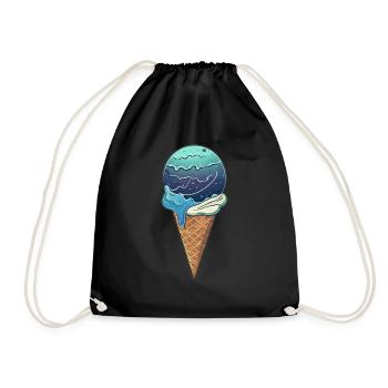 Eis-Planet Uranus - Turnbeutel - Schwarz - Vorne