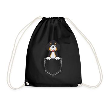Bernedoodle Dog - Drawstring Bag - black - Front