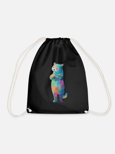 Bunte Katze 2 - Turnbeutel - Schwarz