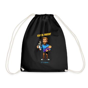 100 % parent 0 %repos - Sac de sport léger - noir - Devant
