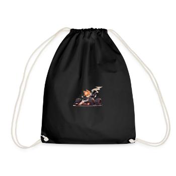 Chien japonais Shiba Inu avec casque et voiture de - Sac de sport léger - noir - Devant