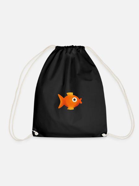 angeln, Angler, Fisch - Turnbeutel - Schwarz
