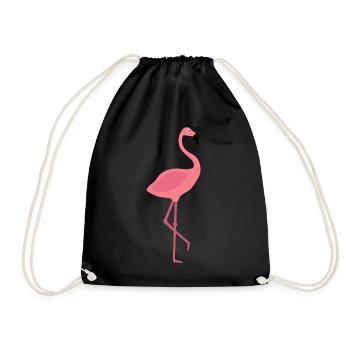 Flamingo - Drawstring Bag - black - Front